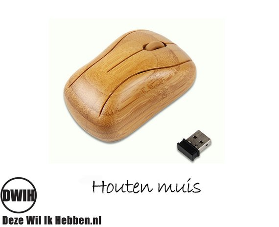 Draadloze houten muis