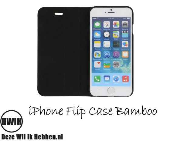 Houten flip case, iPhone 4 – Bamboe en Leer