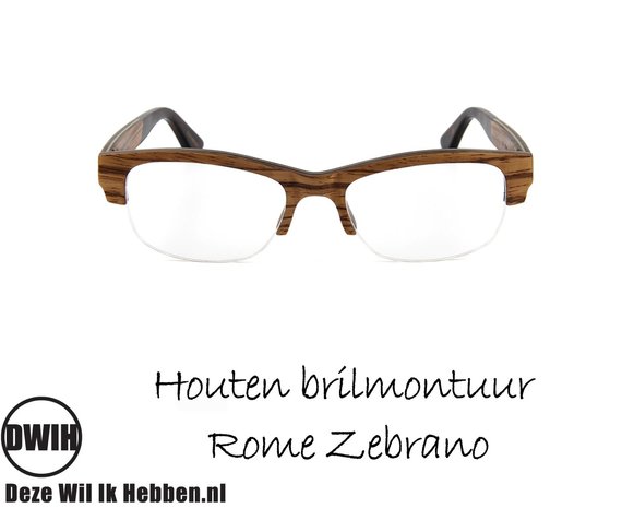 DWIH - Houten brilmontuur - Rome - Zebrano