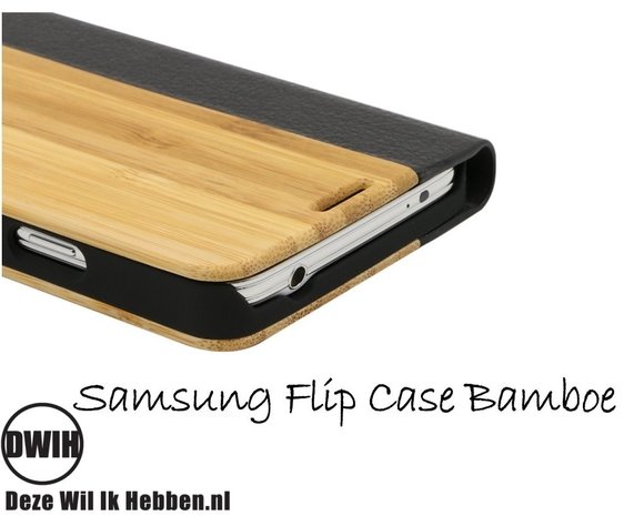 Samsung Galaxy S8 flip case Bamboe en leer