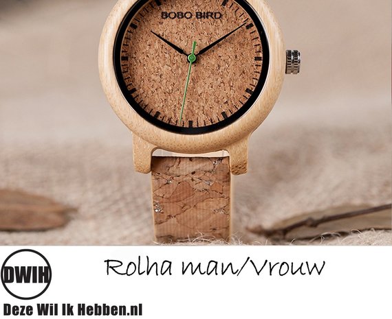 Houten horloge: Rolha Man