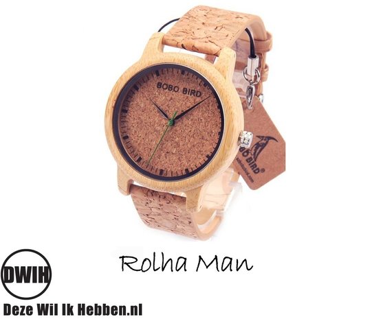 Houten horloge: Rolha Man