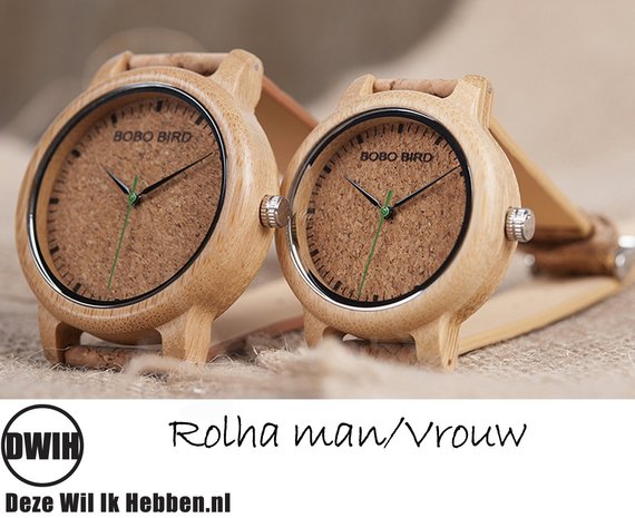 Houten horloge: Rolha Man
