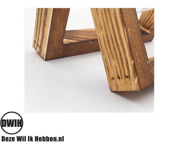Nordic style houten/glazen vaas