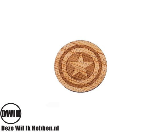 LaserWood Pin / Broche Captain America 