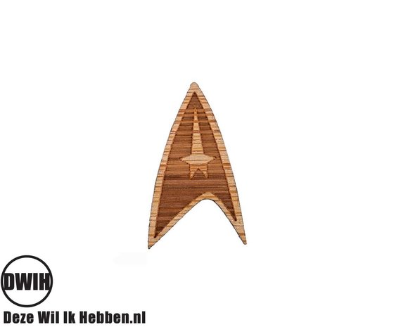 LaserWood Pin / Broche Star Trek