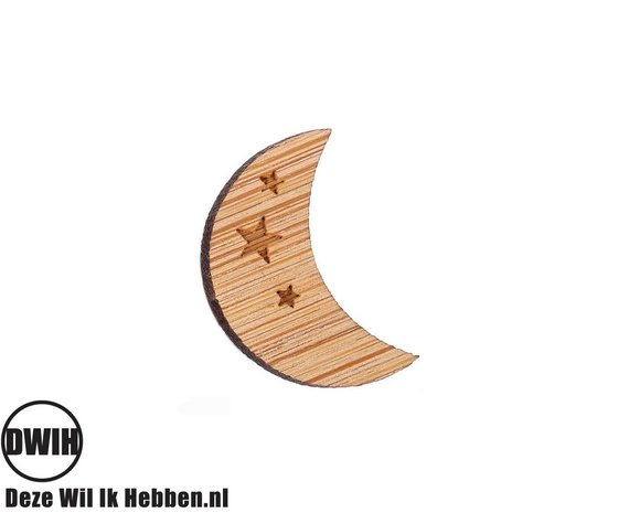 LaserWood Pin / Broche Maan