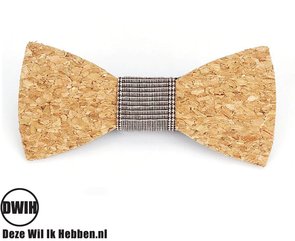 Vlinderdas van kurk, beige motief