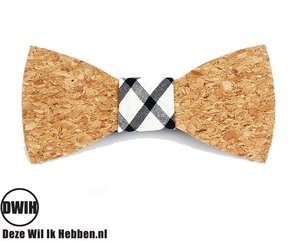 Vlinderdas van kurk, zwarte ruit