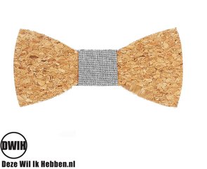 Vlinderdas van kurk, zwart/wit