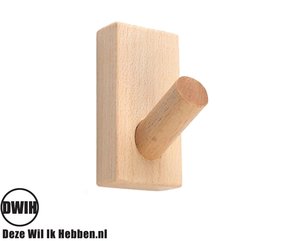 DWIH® - Nordic Design Kapstokhaken - Set van 2 - Beuken - Model "BLIX" - Modern Design