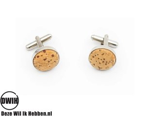 Met kurk ingelegde manchetknopen 