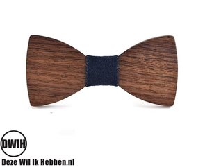 Houten-strik:-Boy-Walnoot-Kindermaat-