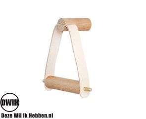 Nordic Design WC Rolhouder - Hout en Leer Combinatie