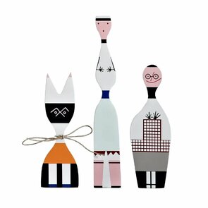 Set of 3 Wooden Dolls - Vitra  replica - No 7, 8 en9