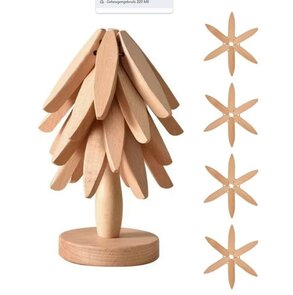 DWIH - Houten Pannenonderzetter - set van 4 Beuken- Boomvormig