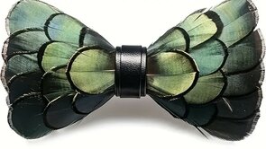 DWIH - Vlinderdas - Vlinderstrik van echte veren - Model 26