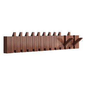 Piano Kapstok - wandkapstok - keys - 12 haken - kapstok hangend - walnoot 