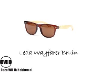 Houten zonnebril: Leda Wayfarer Bruin