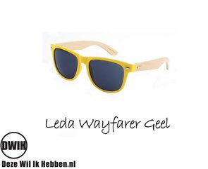 Houten zonnebril: Leda Wayfarer Geel