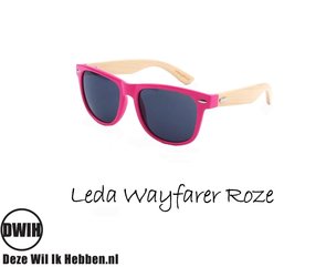 Houten zonnebril: Leda Wayfarer Roze