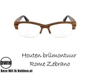 DWIH - Houten brilmontuur - Rome - Zebrano} DWIH - Houten brilmontuur - Rome - Zebrano