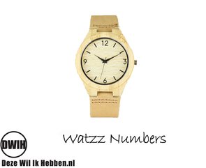 Houten horloge: Numbers Big (WATZZ 12)