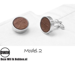 Houten manchetknopen Model 2