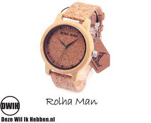 Houten horloge: Rolha Man