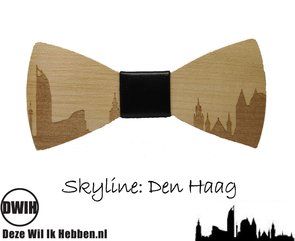 Houten strik: Skyline Den Haag