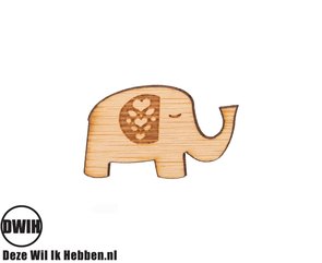 LaserWood Pin / Broche Olifant