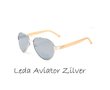 Houten zonnebril: Leda Aviator Zilver