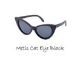 Houten zonnebril: Metis Cat Eye Black met gepolariseerde glazen