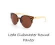 Houten zonnebril: Leda Clubmaster Round Panter